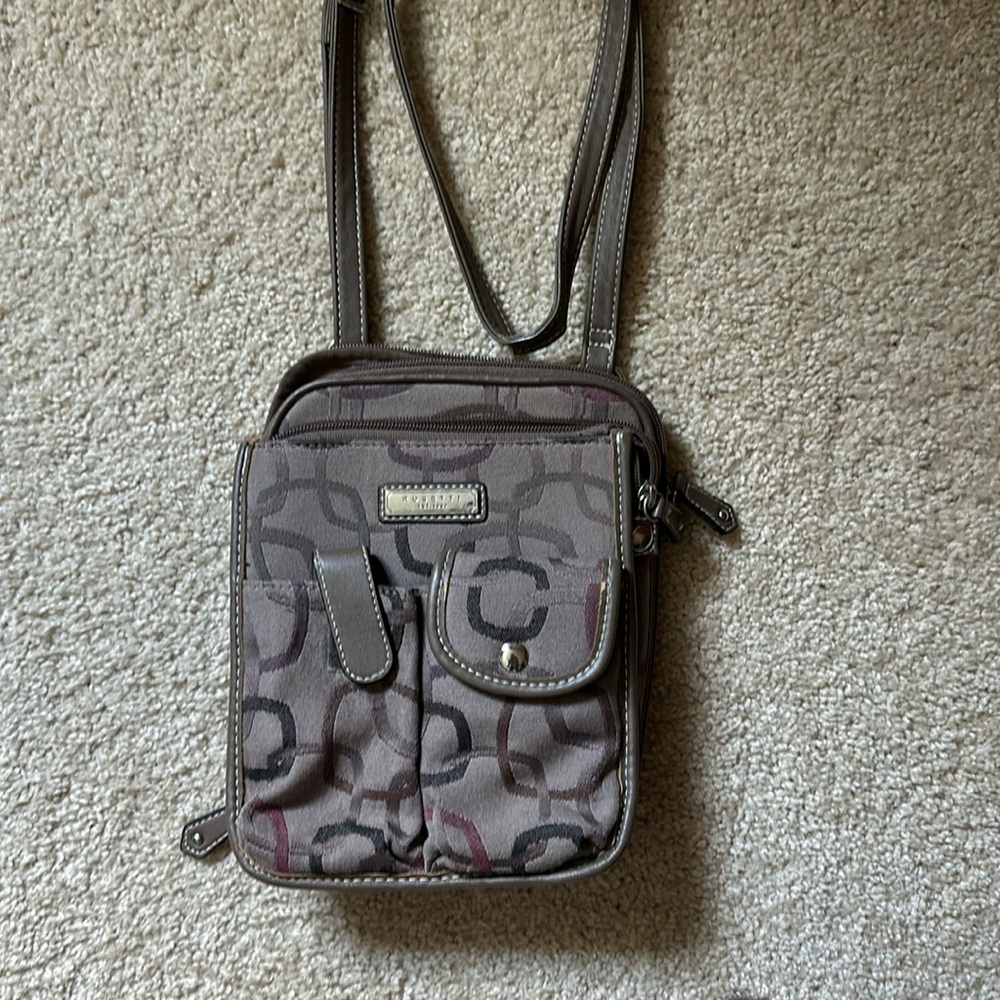 Brown printed crossbody